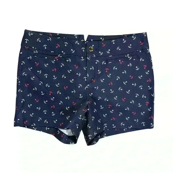 Banana Republic Outlet Nautical Anchor 3 1/2 Navy Shorts Size 4 - Picture 1 of 4